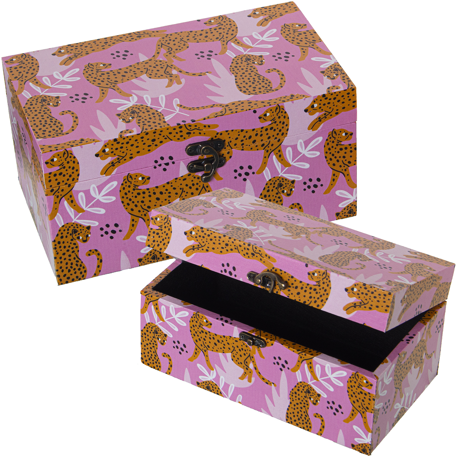 Set 2 Cajas Leopardo Rosa