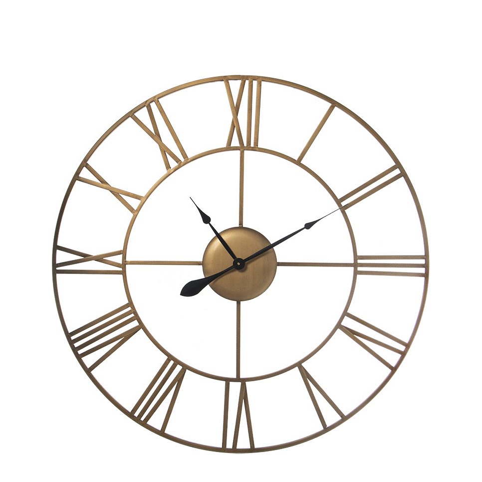 Reloj Pared Metal Dorado Ø90cm