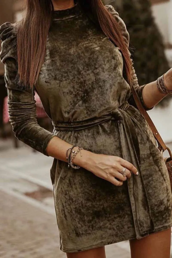 Casual Sexy Long Sleeve Mini Dress(4 Colors)